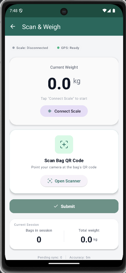 SmartCBWTF Android App - Scan & Weigh